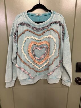 Oli & Hali Aqua Pullover Sweatshirt